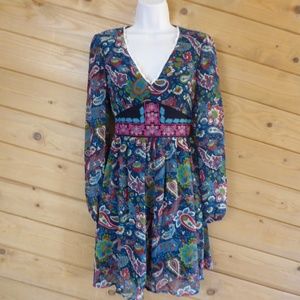 Flying Tomato Paisley Boho Chiffon Paisley Dress M